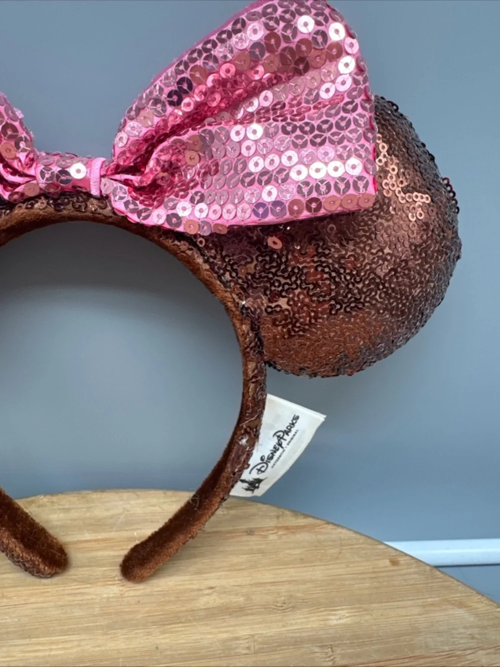 Official Disney Park Ears - Minnie Mouse - Ice Cream Bar  & Pink Sequin‎ Bow